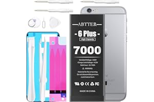 ABTTER 5000mAh Battery for iPhone 6 Plus, (2023 New Upgrade) High Capacity 0 Cycle Battery Compatible for iPhone 6 Plus A1522 A1524 A1593 Battery with Professional Replacement Tool Kits.
