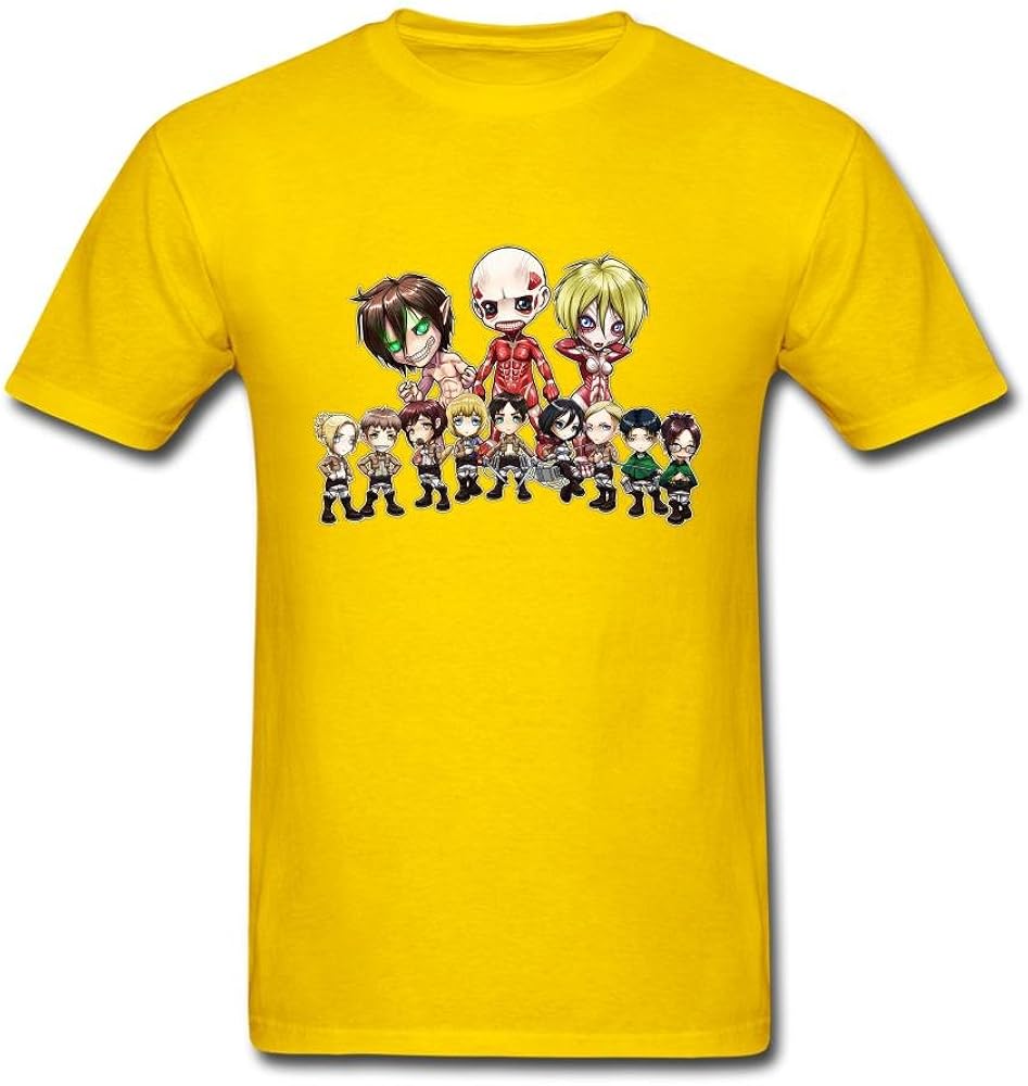 Timwood Men's Attack On Titan Chibi Group Short Sleeve T-Shirt