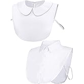 Tatuo 2 Pieces Fake Collar Detachable Collar for Women Shirts Dickey Half False Blouse Dickey