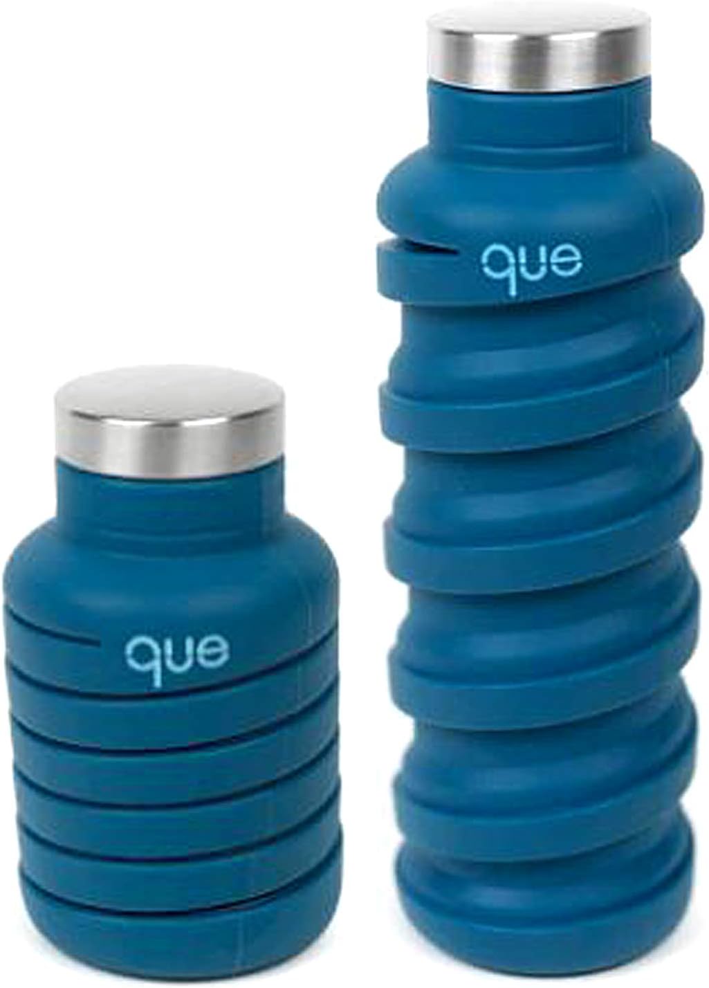 Que Collapsible Portable Water Bottles 560ml (Steel Blue)