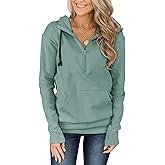 Fallorchid Womens Long Sleeve Tops Quarter zip Pullover Hoodies Casual Sweatshirts with Pocket