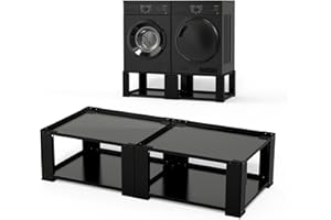 Matalde Washer and Dryer Pedestals Set of 2- Fit 27 and 28 Inch, Laundry Pedestal for Washer and Dryer , Alloy Steel Washing Machine Stand Raiser, Washer and Dryer Stand 15.75'' Height Black