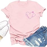 Dabon Nurse Shirts for Women Nurse Day T-Shirt Nursing Stethoscope Heart Tee Tops