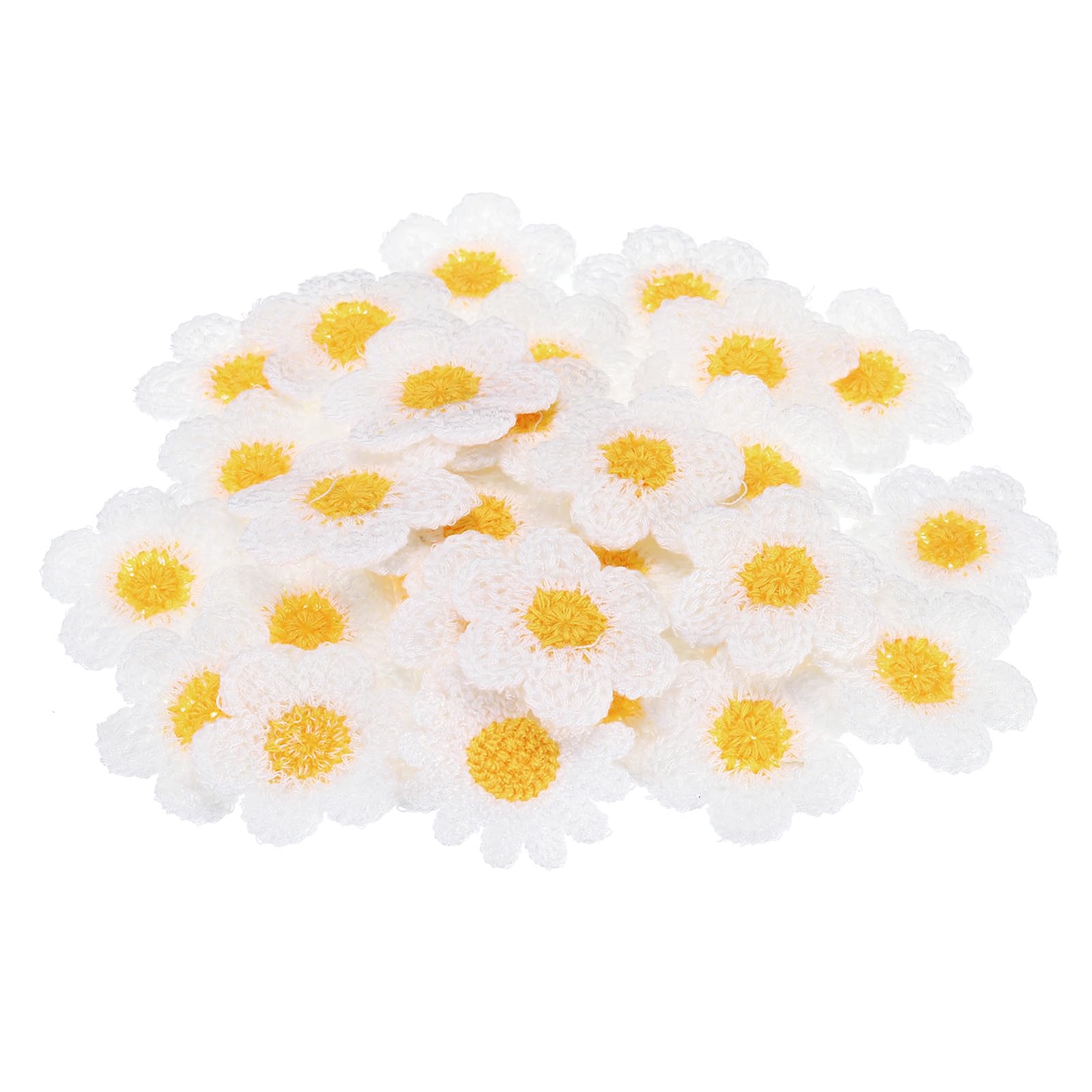 PATIKIL Sew on Patches for Clothes, 32 Pack Flower Patch Embroidered Appliques for Clothing Decoration Backpack Jean Hat DIY Craft, White