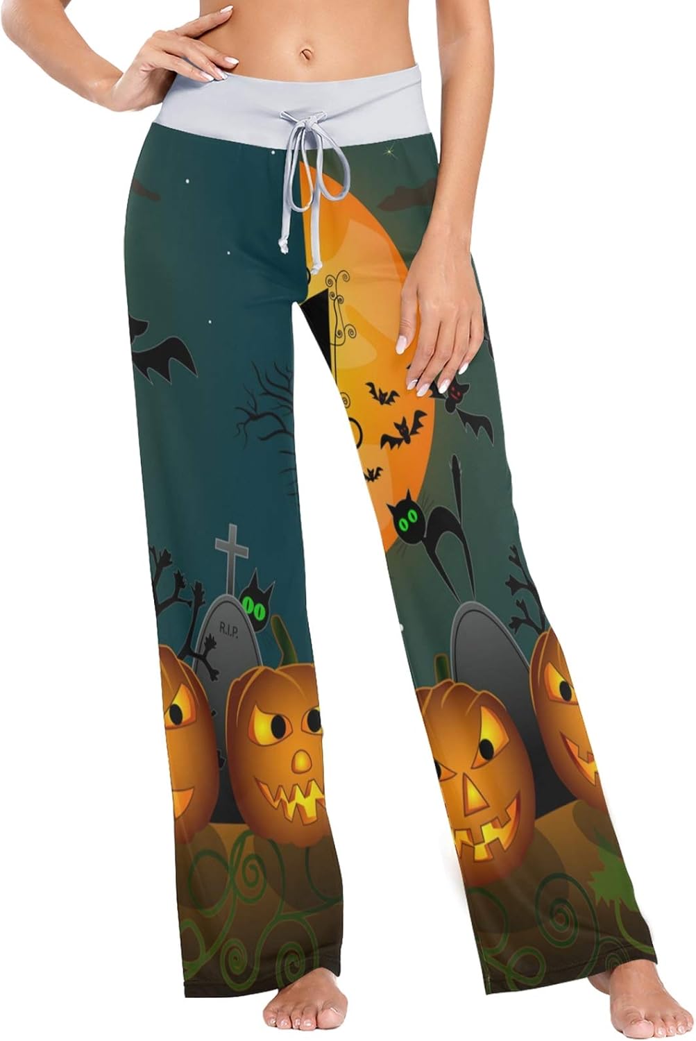 Pajama Pants for Women Pumpkin Halloween Pant with Drawstring Amazon