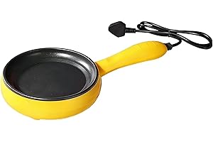 6 Inch Non Stick Frying Pan with Overheat Protection, Small Electric Skillet Stainless Steel Egg Omelette Pan Compact Portabl