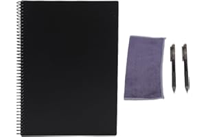 Yechiry Reusable Notebook, 180x255mm Erasable Notebook with Pen, App Connected Design, Lined and Dotted Pages Smart Notepad, 