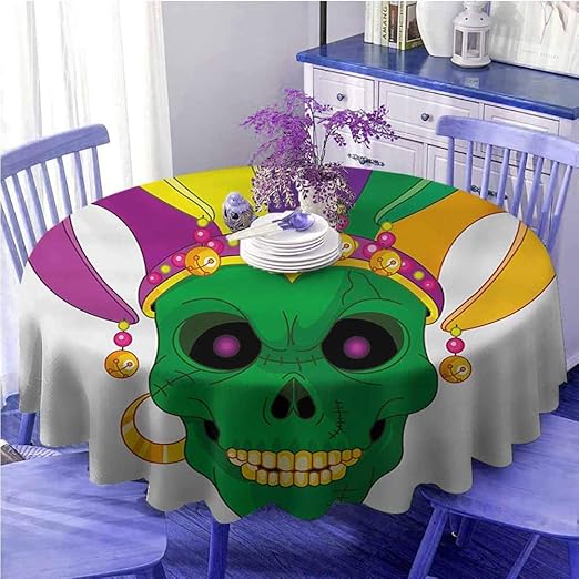Amazon Com Uetech Microfiber Round Tablecloth Mardi Gras Scary