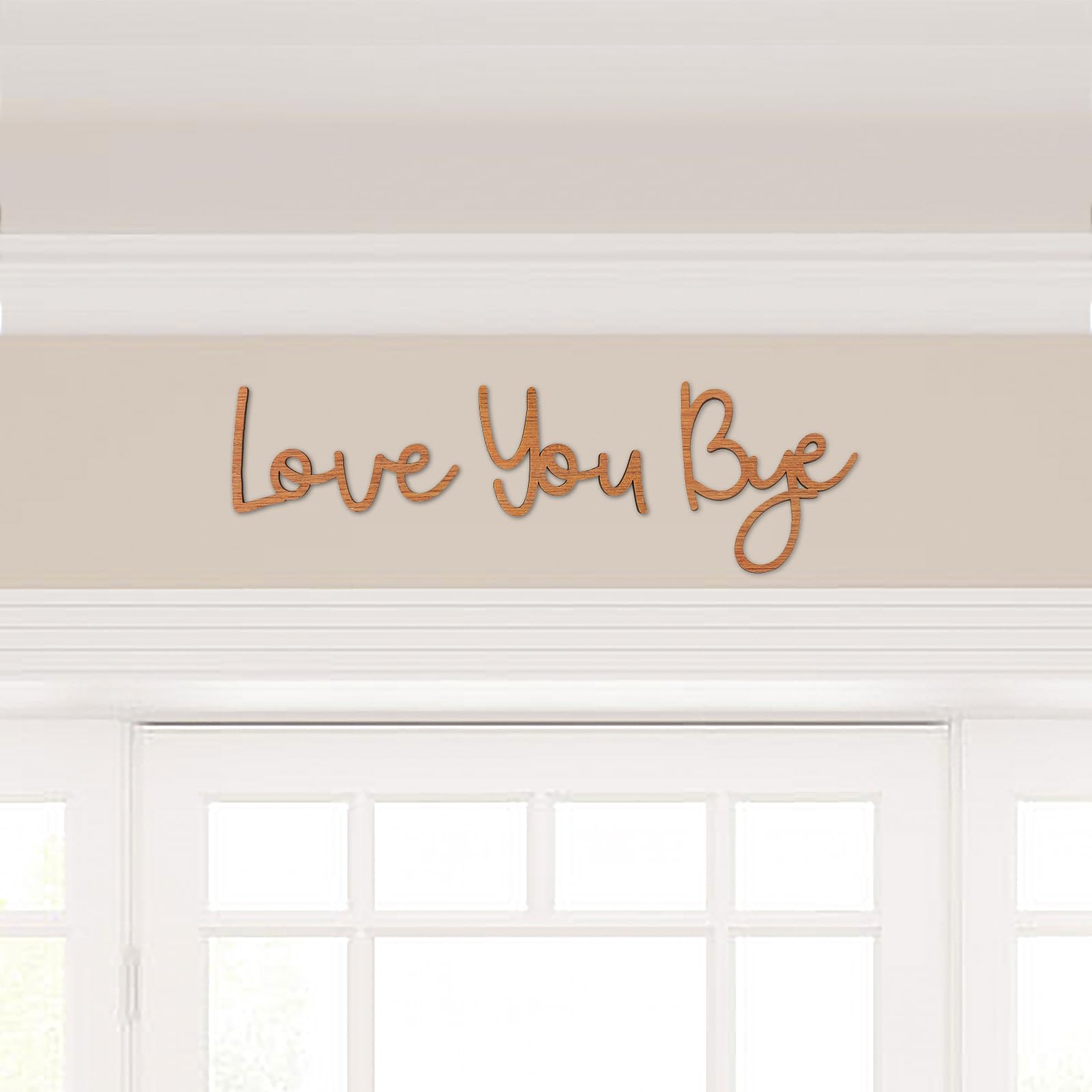 Photo 1 of Dripykiaa Love You Bye Wood Sign Home Decor Boho Decor 21.6” Wood Grain Wall Decor Express Love and Warm for Your Family Lovers Wall Art Gift Hallway Entryway Door for Home - Brown