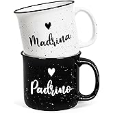 Physkoa Madrina y Padrino Proposal Gift – 11oz Coffee Mug Set, ¿Quieren Ser Mis Padrinos de Bautizo?, ¿Quieres Ser Mi Madrina o Padrino?, Madrina Proposal Gift for Baptism or First Communion