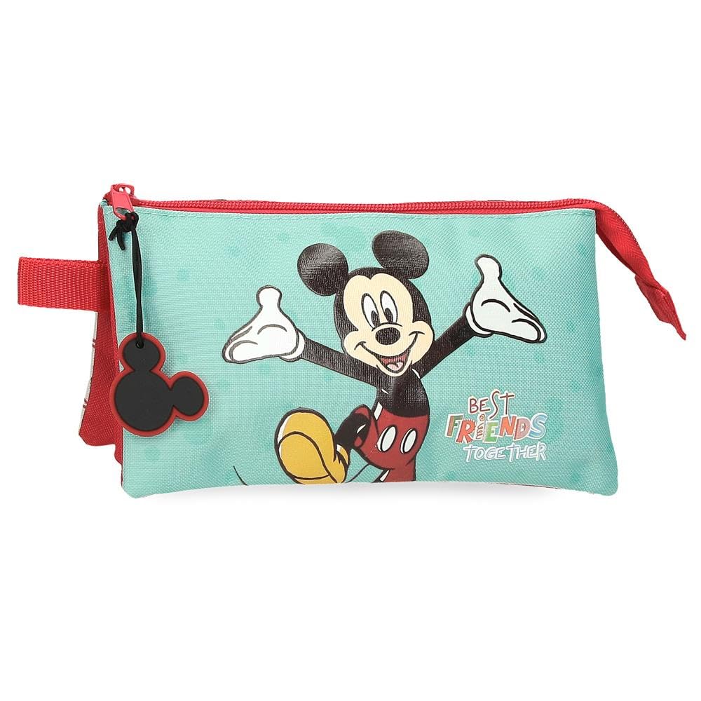 Disney Joumma Bags, Mickey Best Friends Together,School Pencil Case, Toiletry Bag, Made of Polyester, Various Compartments., Multicoloured, Case