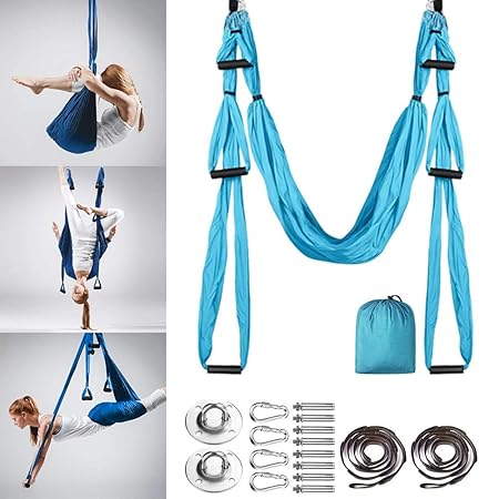 MQSS Silk Aerial Yoga Swing Hammock Kit - Trapeze Yoga Kit ...