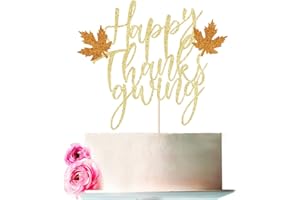 Bejotaa Thanksgiving cake topper,maple leaf Turkey Food Picks Pumpkin Pie DecorHappy Cake Topper, Thanksgiving Decoration Toppers for Thanksgiving Party Food Decoration (Thanksgiving)