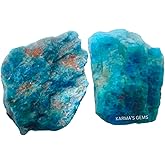 Crystals, Rocks, Jade, Crystals and Healing Stones, Witchcraft Supplies, Healing Crystals, Stones, Healing Stones, Rock Collection, Agate, Raw Stones (Blue Apatite, 2 Pcs)