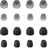 Extra Small (XS) Earbuds Tips for Small Ear Canal&ndash;Silicone Replacement Tips | Universal Tips &ndash; 4 Black + 4 Translucent Black, Comfort Fit for In-Ear Earphones