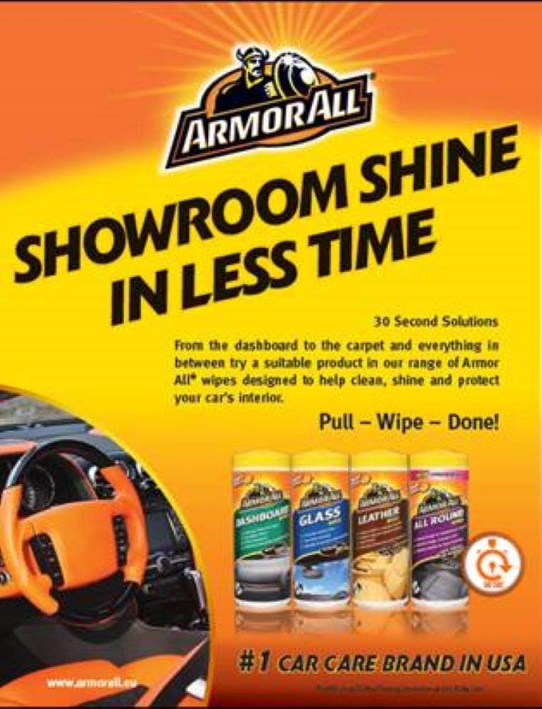 Armor All Car Interior Cleaning Wipes Pack for Dashboard Glass & All Around Interior, Set of 3 x 30 Wipes (90 Total Wipes) - Image 3