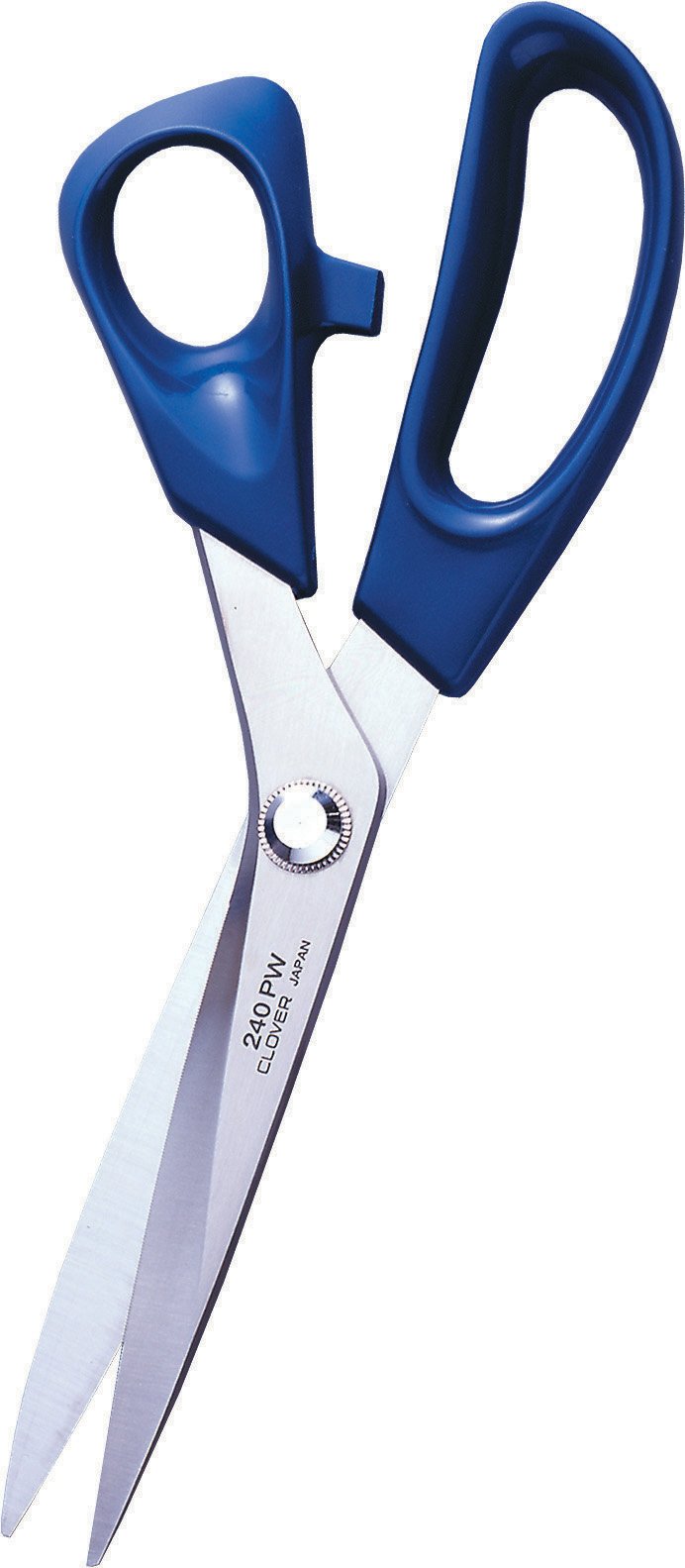 Clover Patchwork Scissors: Large, Steel, Silver/Blue, 1