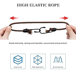 1/4" Bungee Shock Cords with Hooks, 32 Feet Elastic