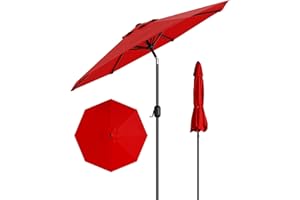 HarmonyHealth Patio Umbrella Outdoor, Market Umbrella, Table Umbrella with Push Button Tilt and Crank, 8 Sturdy Ribs UV Protection Waterproof for Garden, Pool, Deck, Backyard