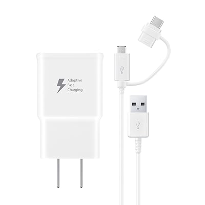 Samsung EP-DG930DWBNDL MicroUSB / USB-C Fast Charge Wall Charger - White - Retail Packaging