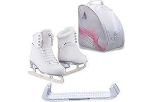 SKATE GURU Jackson Ultima Finesse JS180 / JS181 / JS184 Figure Ice Skates for Women and Girls Bundle with Guardog Skate Guards, Jackson Skate Bag JL350 - Improved, JUST LAUNCHED 2020