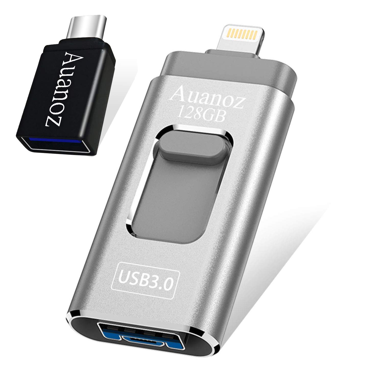 Backup Foto E Video Chiavetta USB LESOGE 128GB 3 In 1 - Connettori USB 3.0,  Type-C E IOS, Trasferimento Veloce, Per Foto E Video USB 3 In 1 IOS Type-C