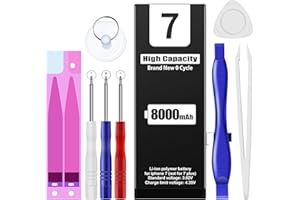 EMNT (8000mAh Battery for iPhone 7 (2024 New Version),(Model:A1660, A1778, A1779) Replacement Battery with High Capacity for iPhone 7 with Full Remove Repair Tool Kit.