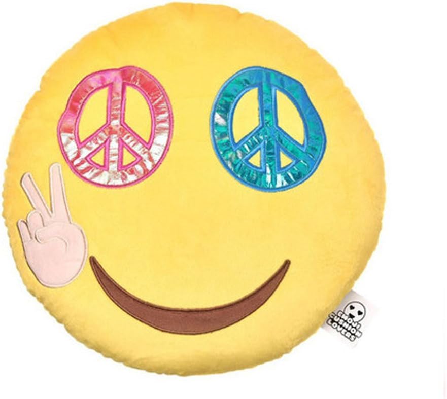 Peace emoji Cushion - Super Soft, Super Cuddly Pillow also known as Peace sign. This is a large emoji or emoticon pillow from Love Bomb Cushions