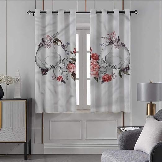 HouseLookHome Curtains for bedroo Gothic,Drapes for Bedroom Blackout