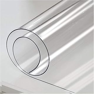 Tischdecke Abwaschbar Sanft Ölbeständig, Milchfest Tischfolie Transparent Für Esstisch, Schreibtisch, Schreibtisch (2 Mm Dick, Rechteckig) (Model : A, Size(cm) : 80X120)