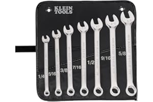 Klein Tools 68400 SAE Combination Wrench Set, Open End and Box End, 7 Piece
