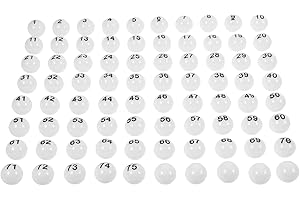 VOSAREA 75pcs White Numbered Lottery Balls Plastic Raffle Sphere Party Game Balls for Bingo and Accessories