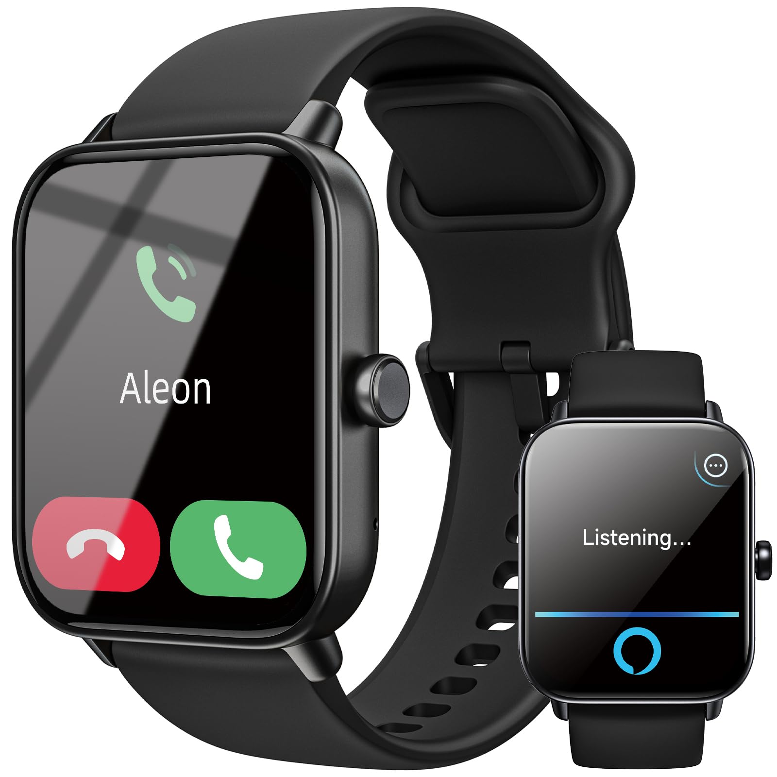 Gardien Smartwatch Women Men with Phone Function, 1.8 Inch Fitness Watch Smart Watch with Alexa Heart Rate Monitor SpO2 Stress Sleep Monitor Pedometer Stopwatch 100+ Sports Modes Watch for iOS Android