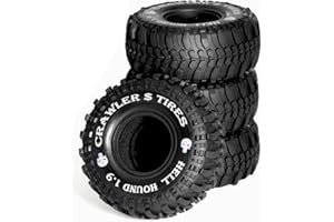Dantenron 1.9 RC Crawler Tires OD 118mm 1/10 Rock Rubber Mud Slingers Wheels Tyres With Foam Insert For 1:10 RC Crawler Truck Car Tamiya CC01 Traxxas TRX4 Axial SCX10 II RC4WD Gen8 1.9" Beadlock Hubs