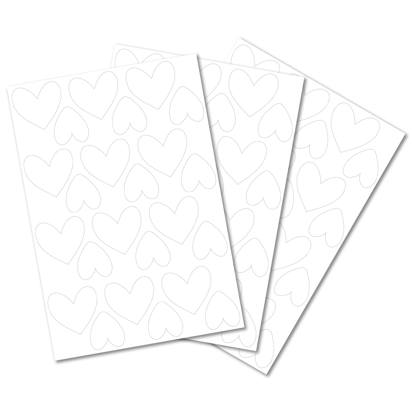 Y014 Heart Set Wall Sticker Heart Decoration Sticker for Nursery Baby Room (White)
