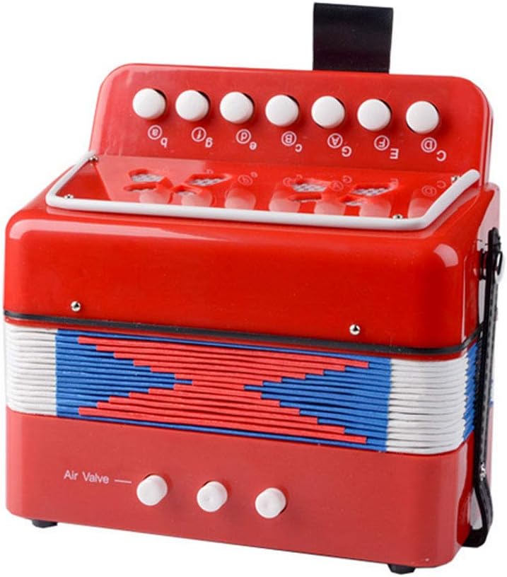 Kids Mini Accordion Multi Function Parenting Children'S Early Learning Musical Toys Portable Accordion Instrument Kids Educational Musical Instrument 1Set Red