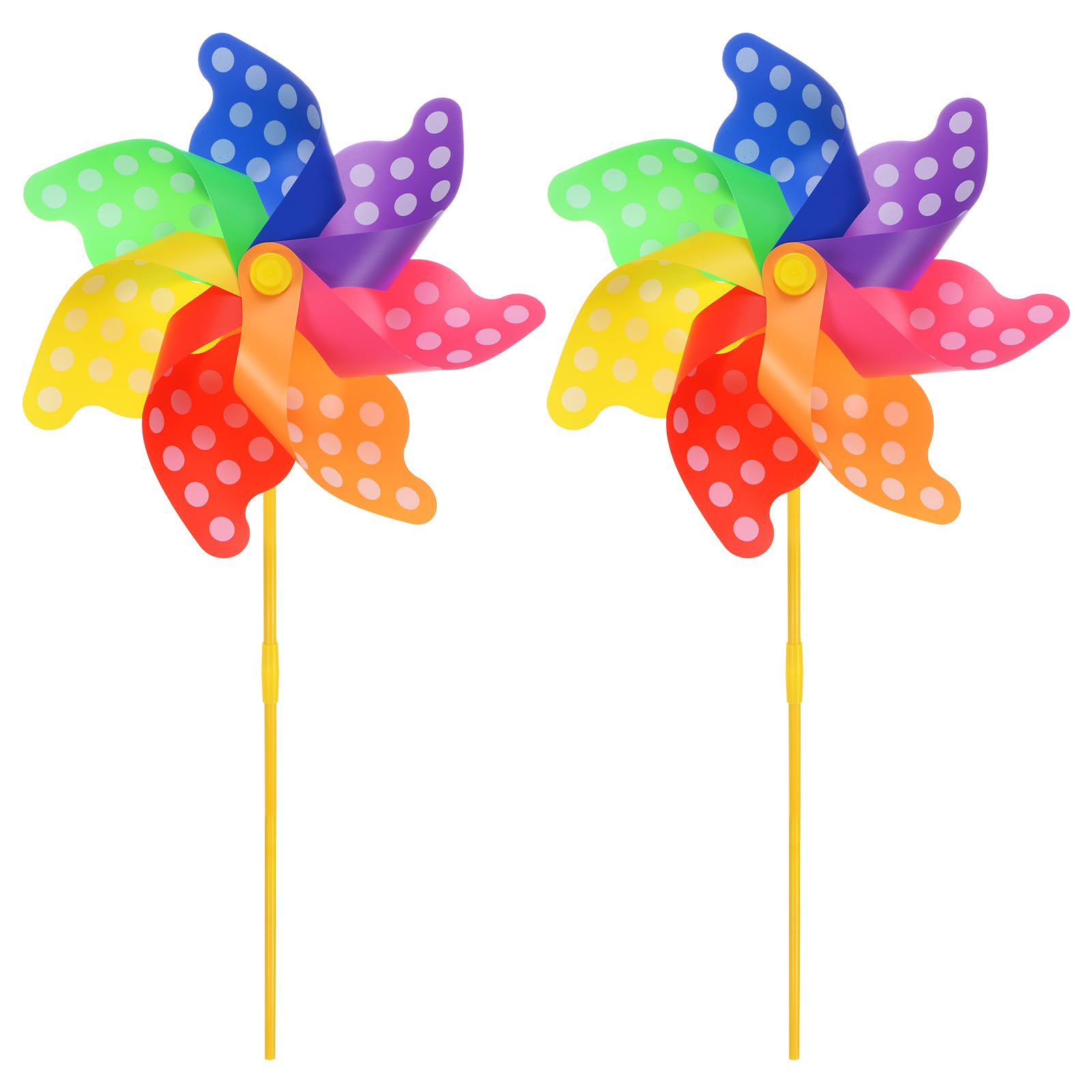 M METERXITY 2 Sets Wind Spinner - 30.5 Inch Pinwheels for Yard and Garden,Apply to Garden Decor/Yard Decorations Outdoor/Backyard Decor/Yard Art (Colorful Dots Windmill)