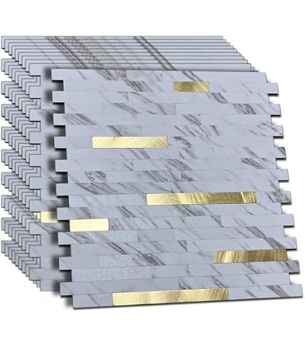 WEIMEISC Peel & Stick Metal Backsplash Tiles - 10 Sheets, Easy DIY, No Grout, For Kitchen & Bathroom - View #9