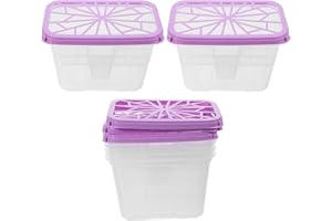 MOLUCKFU 6pcs Reusable Plastic Dehumidifier Boxes with Lid Refillable Moisture Absorber Containers for Closet