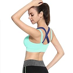 Queenie Qin Women Cross Back Racerback Sports Bras