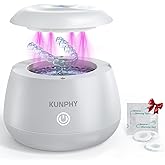 KUNPHY 2026 Ultrasonic Retainer Cleaner Machine, 48kHz Dental Cleaning Pod for Braces, Night Guard, Mouthguard, Toothbrush, Jewelry, 7Oz Denture Cleaner Machine