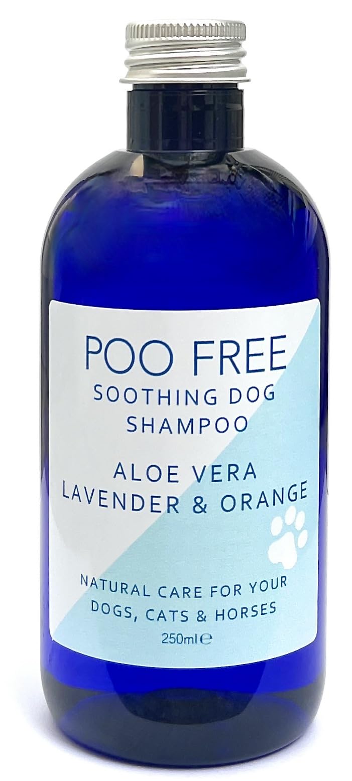 POO FREE Orange & Lavender Soothing Dog Shampoo – Brightening & Calm – 99% Natural Origin – pH 5.5 Balanced – Natural Coat Cleanser & Stress Relief – Vegan – UK Made – 250ml