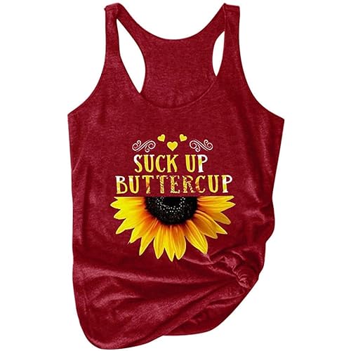 Eduavar Women Tank Tops, Womens Shirts Bee Print Sleeveless Racerback Summer Tunic Loose Fit Casual Workout Tanks Tee