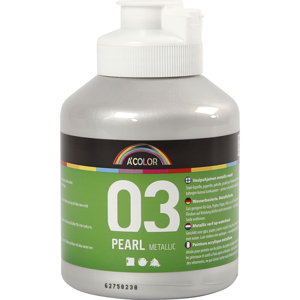 A-Color 32230 Acrylic Paint, Silver, 03 - Metallic, 500ml