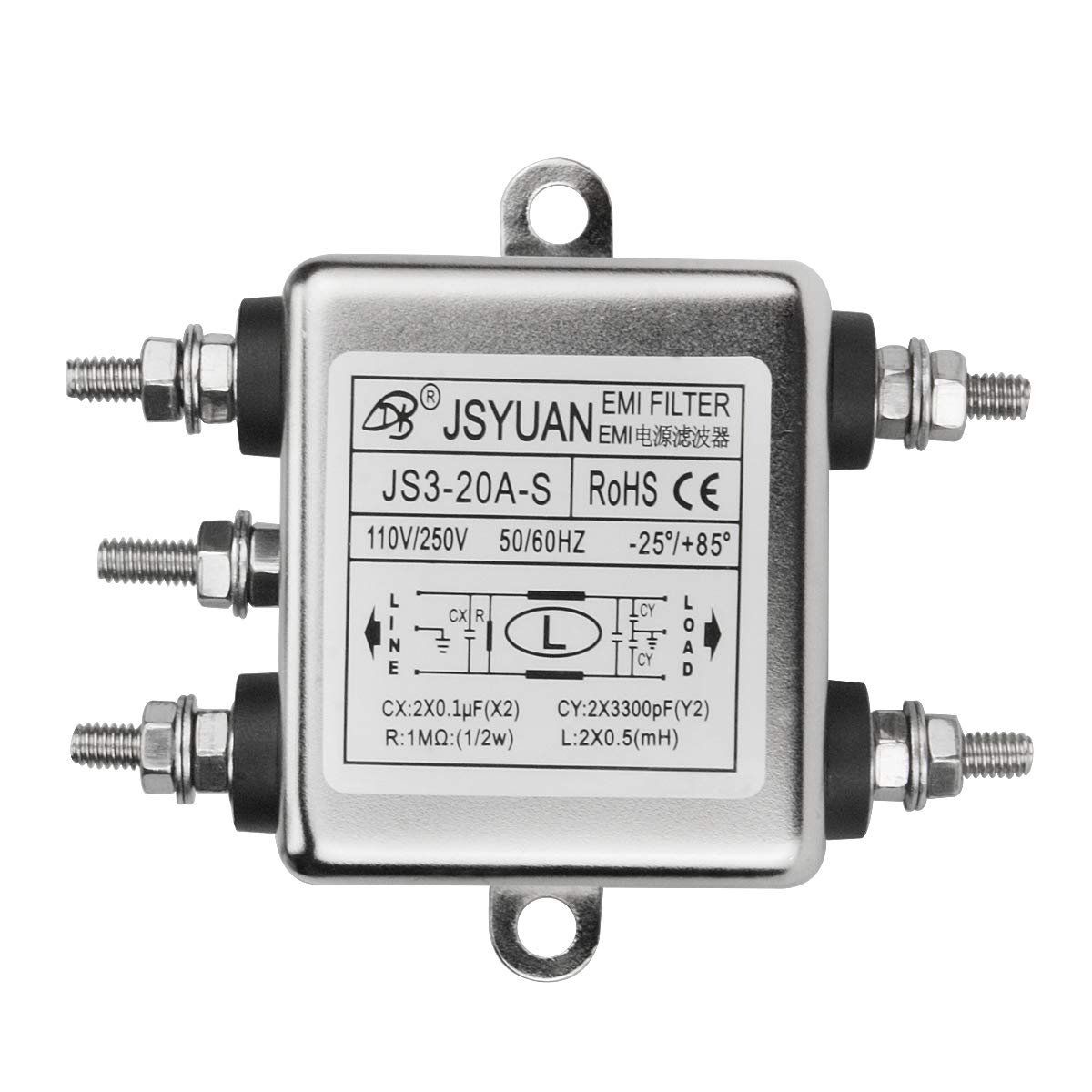 Electrical Buddy Supresor de Ruido Potencia EMI Filtro Termianl Single