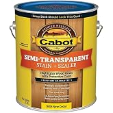 Cabot Semi-Transparent Wood Stain + Sealer, Low VOC, Cedar, Gallon