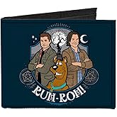 Wallet Bifold Canvas Scoobynatural Scooby Doo Sam Dean Group Pose Bark Badge Blues