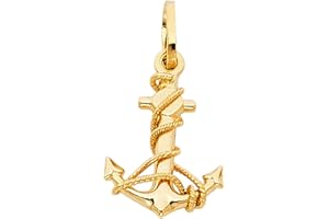 GoldenMine Fine Jewelry Collection 14k Yellow Gold Anchor Pendant