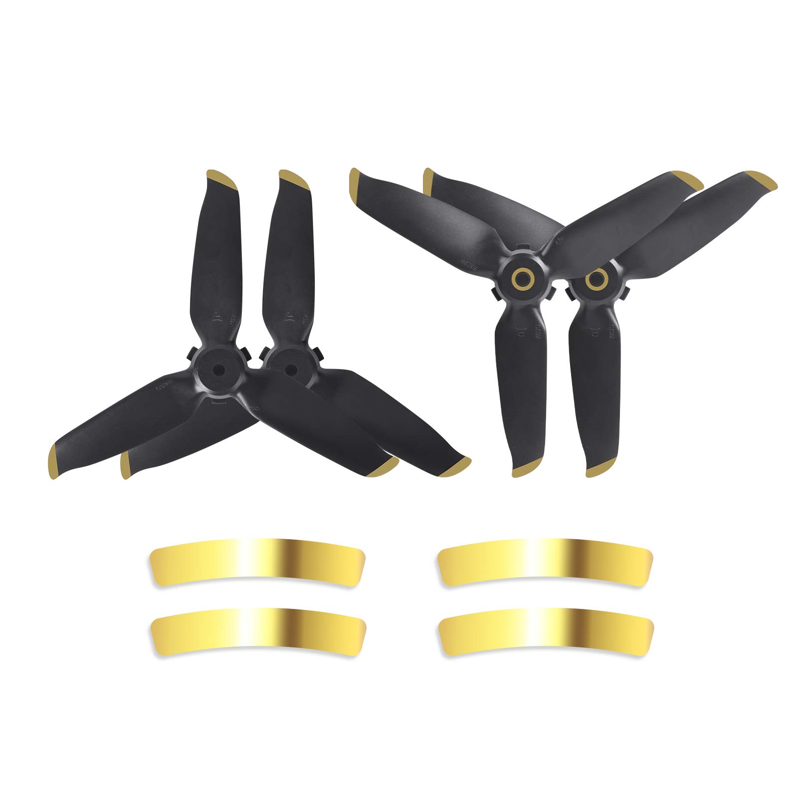 Fututech 2 Pairs of Silent Propeller for DJI FPV Propeller CW CCW Light Flight Drone Accessory Silent (Gold Two Pairs)
