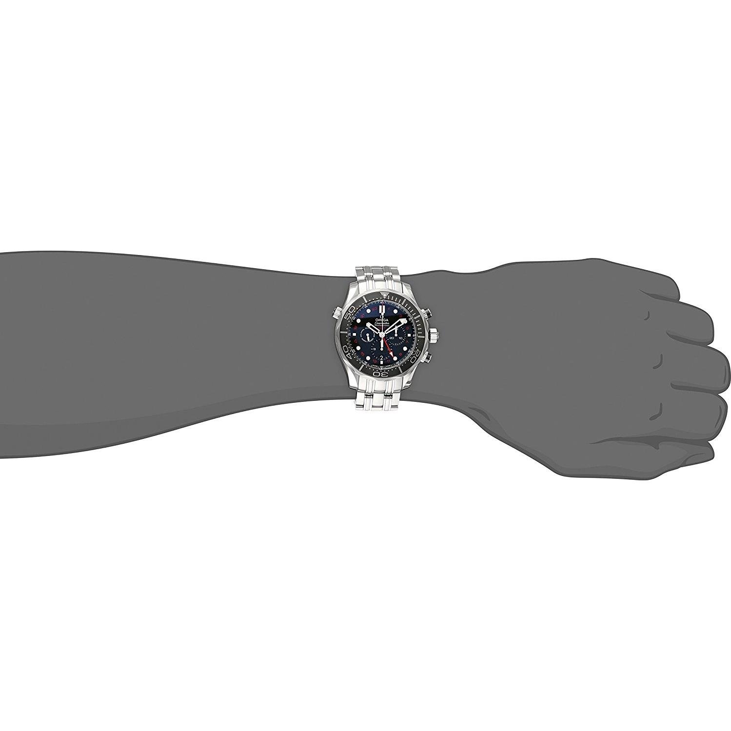 Omega Seamaster Diver Black Dial Chronograph Mens Watch 21230445201001
